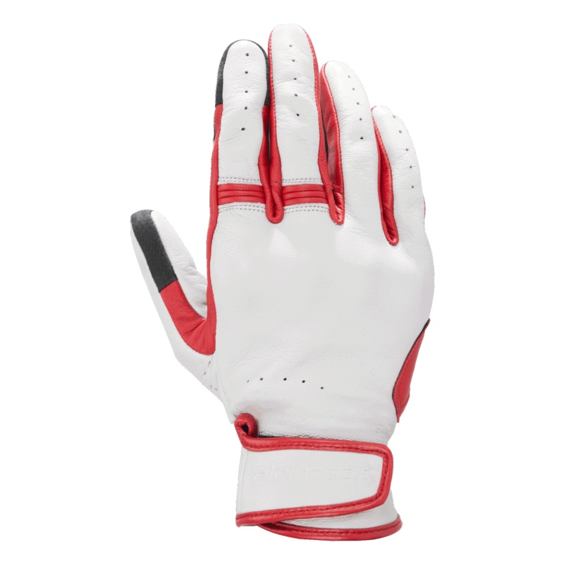 Gants En Cuir Dyno S Ecru Rubis Rouge