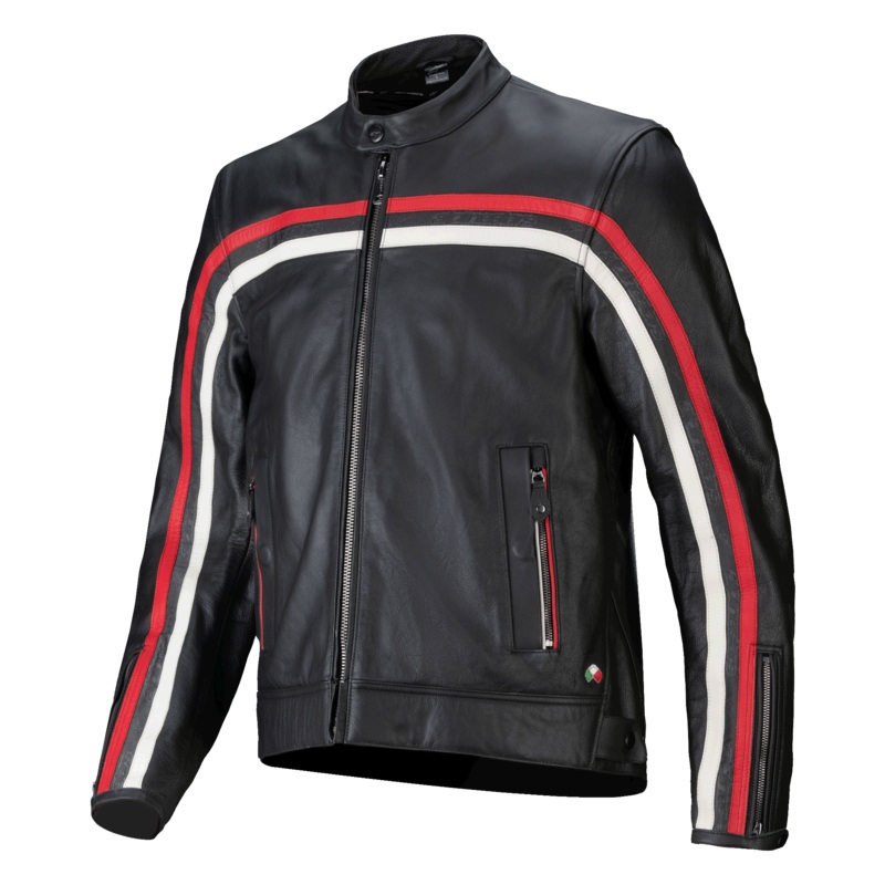 Veste en Cuir Dyno S Black Ruby Red Ecru