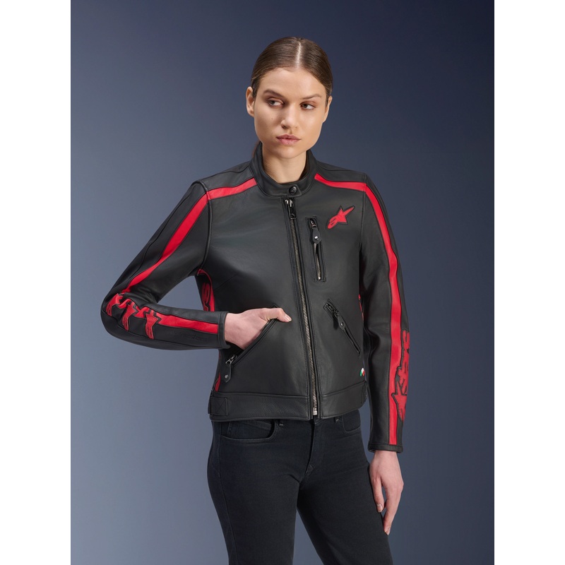 Veste En Cuir Stella Dyno XS Noir Haute Rouge