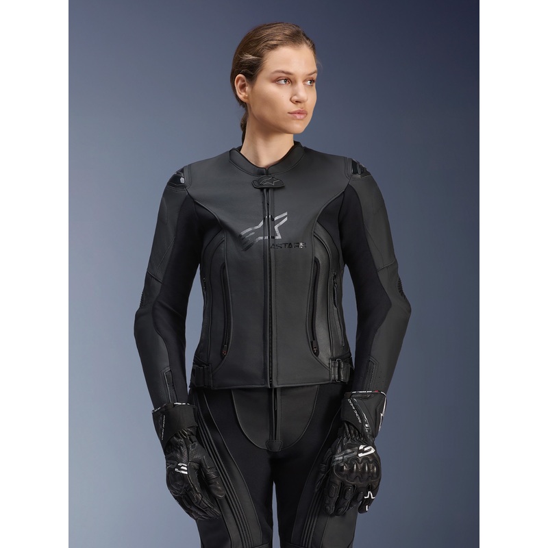 Veste En Cuir Stella GP Plus V4 – Femme 38 Noir Noir