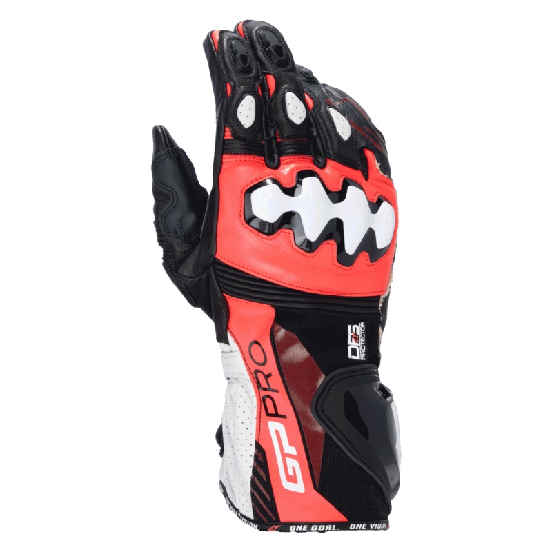Gants GP Pro R4 S Noir Rouge Fluo Blanc