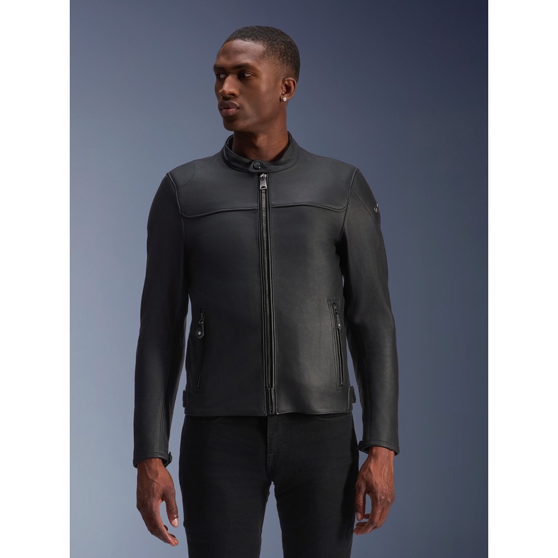 Veste Cuir Blacktrack S Noir Noir