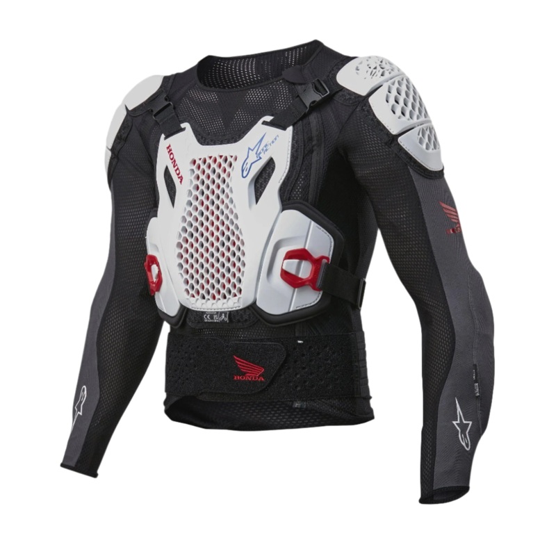 Veste De Protection Honda Bionic Plus V2 S Noir Blanc Bleu Rouge vif