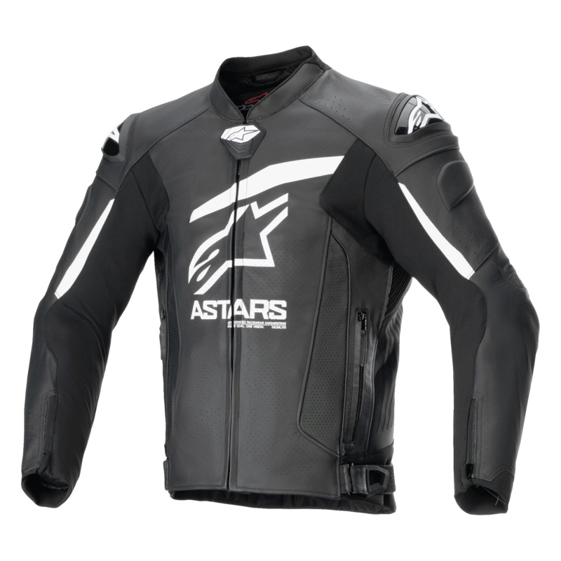 Veste En Cuir GP Plus R V4 Airflow 48 Noir Blanc