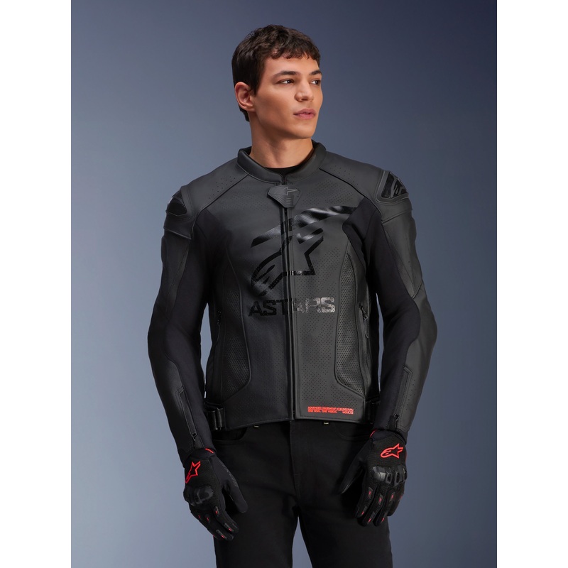 Veste En Cuir GP Plus R V4 Airflow 48 Noir Noir