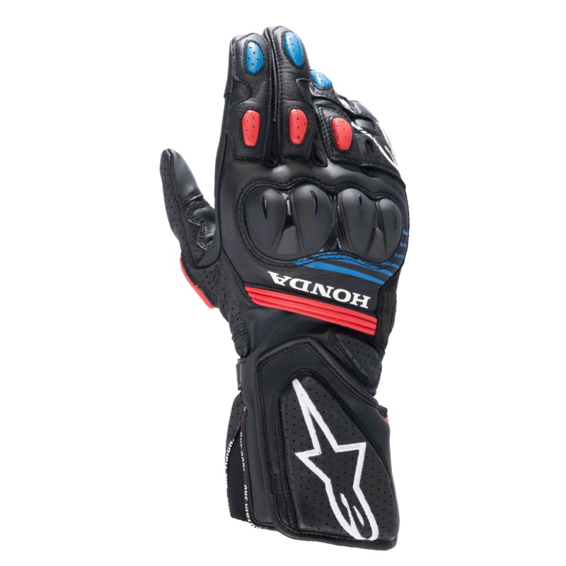 Gants Honda SP-8 V3 S Noir Rouge vif Bleu