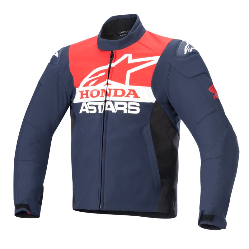 Veste Softshell Impermable Honda SMX S Nuit Marine Noir Rouge vif