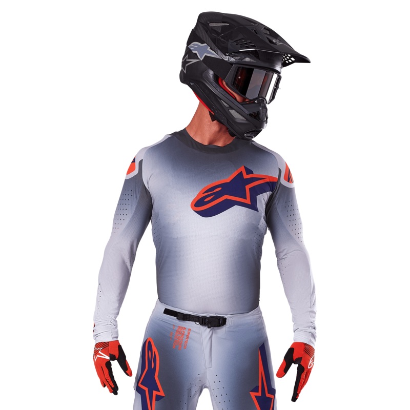 2025 Maillot Supertech Lipan S Gris Orange Fluo