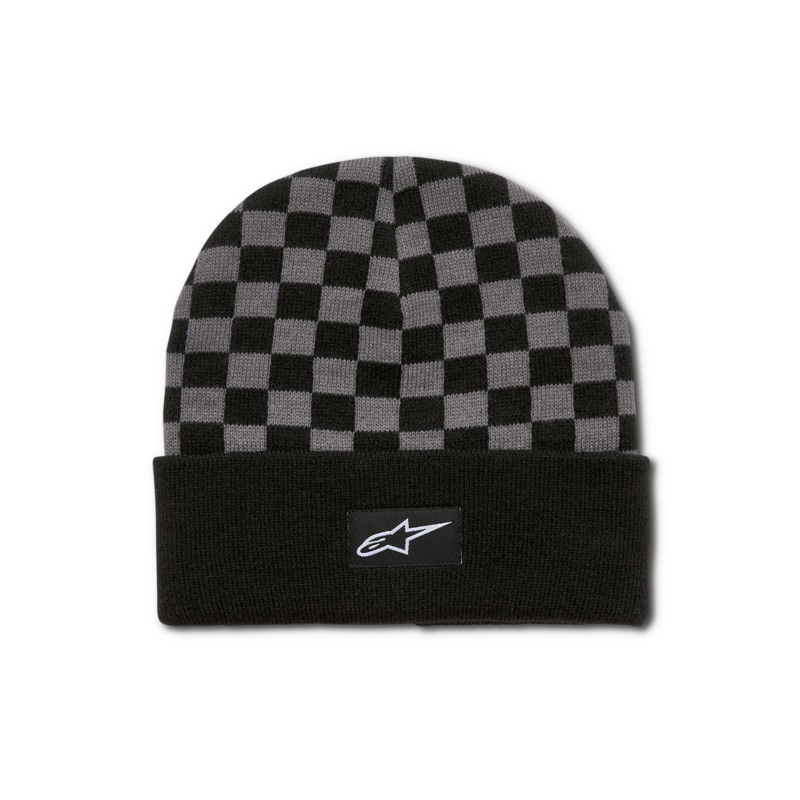 Bonnet Checkered Cuff One Size Noir anthracite