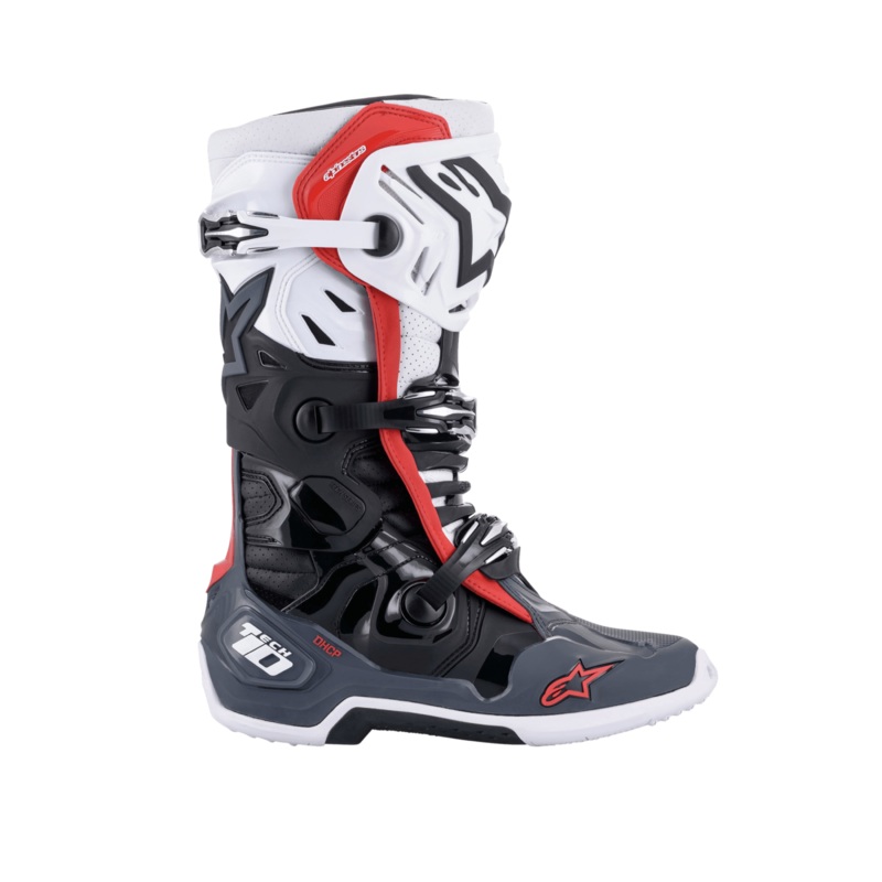 Bottes Tech 10 Supervises – Couleurs Passes 7 Noir Blanc Gris moyen Rouge