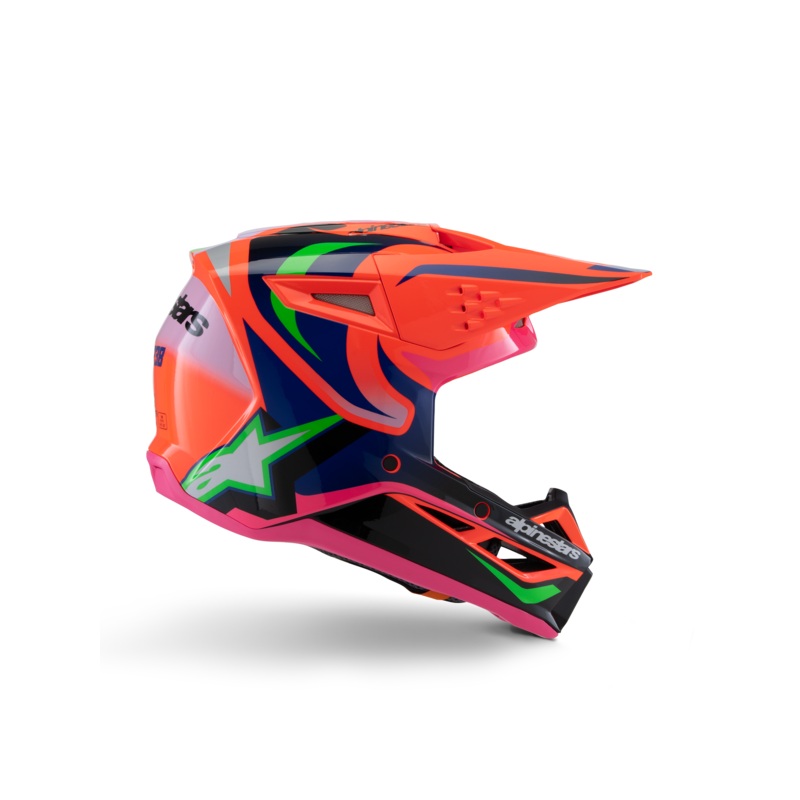 Casque SM3 Deegan Jeunes ECE06 YS Orange Fl Pourpre Rose Fluo Gl