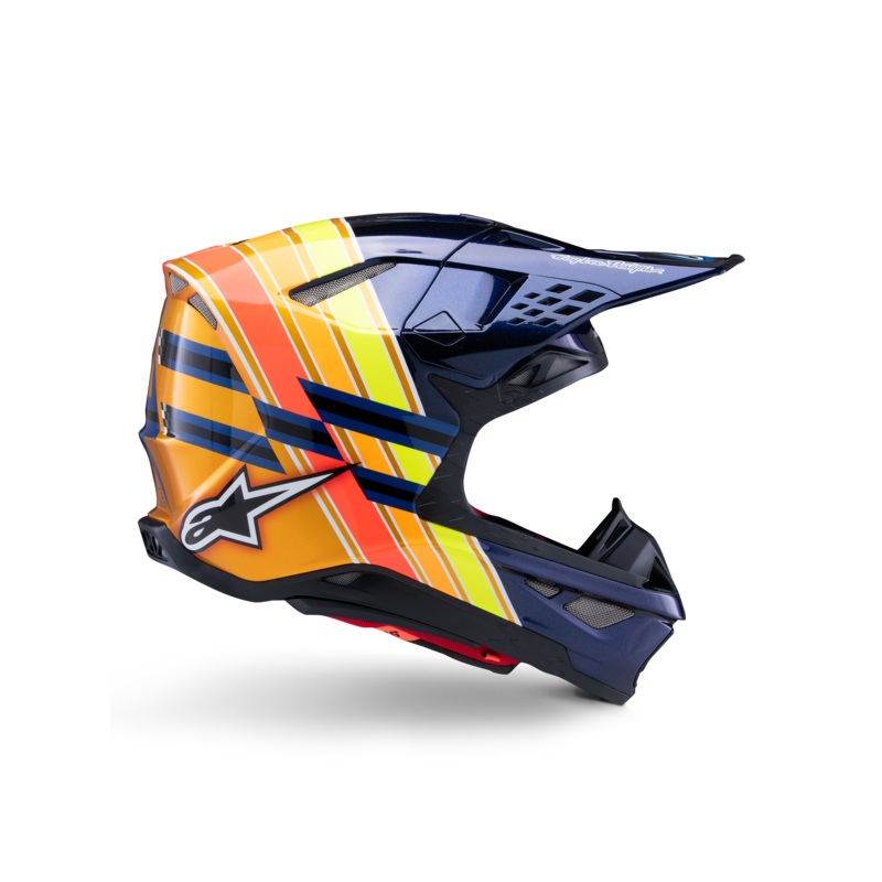 Supertech M10 Tld Edition 25 Casque ECE06 XS Drk Blue Org Ylw Fluo Red Glsy