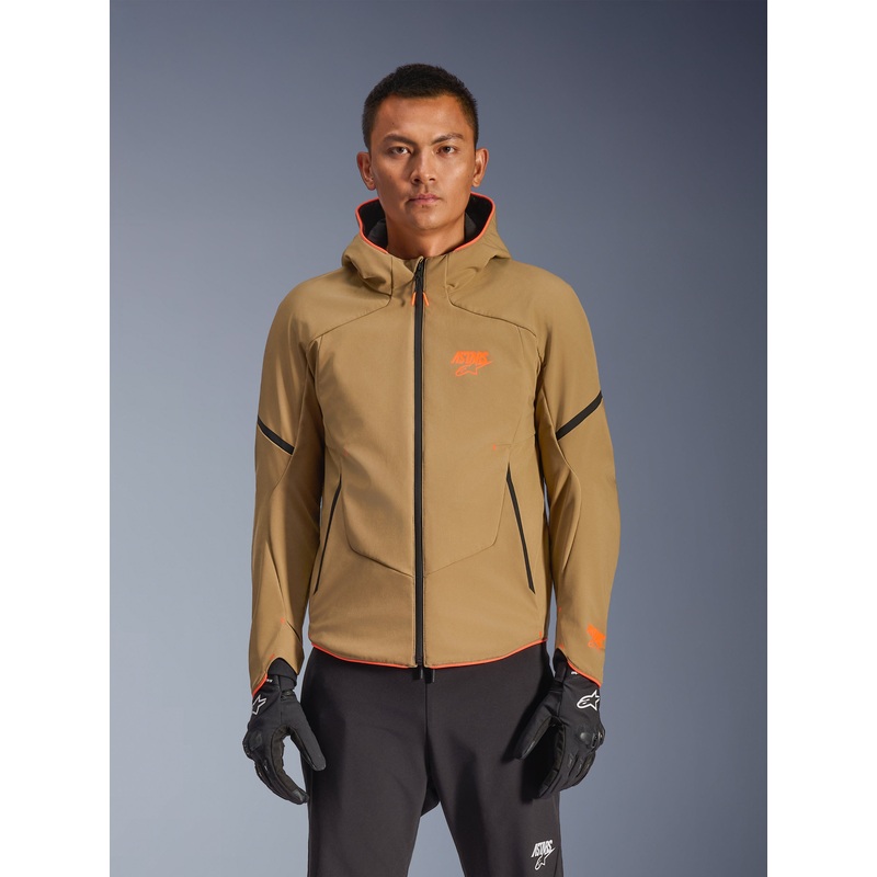 Aeroshell WP Veste S Dark Khaki Black Orange Fluo