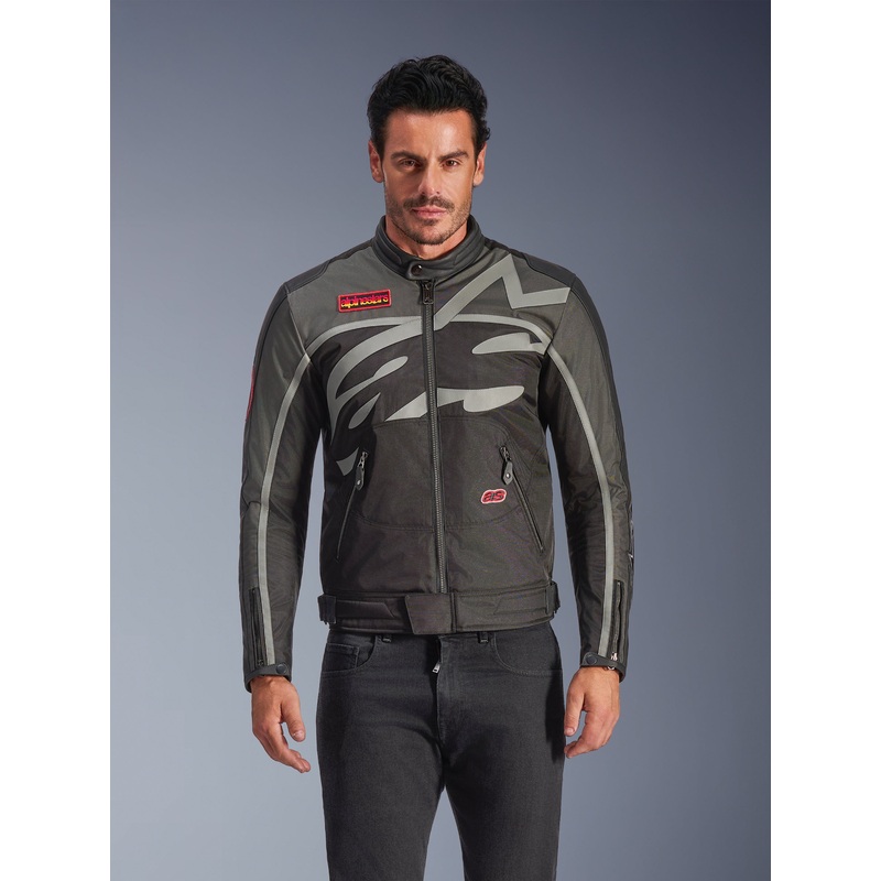Axton Veste S Black Anthracite Red Tangerine