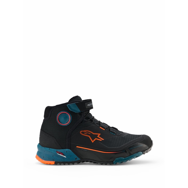 CR-X Drystar Chaussures moto 6 Black Petrol Orange Fluo
