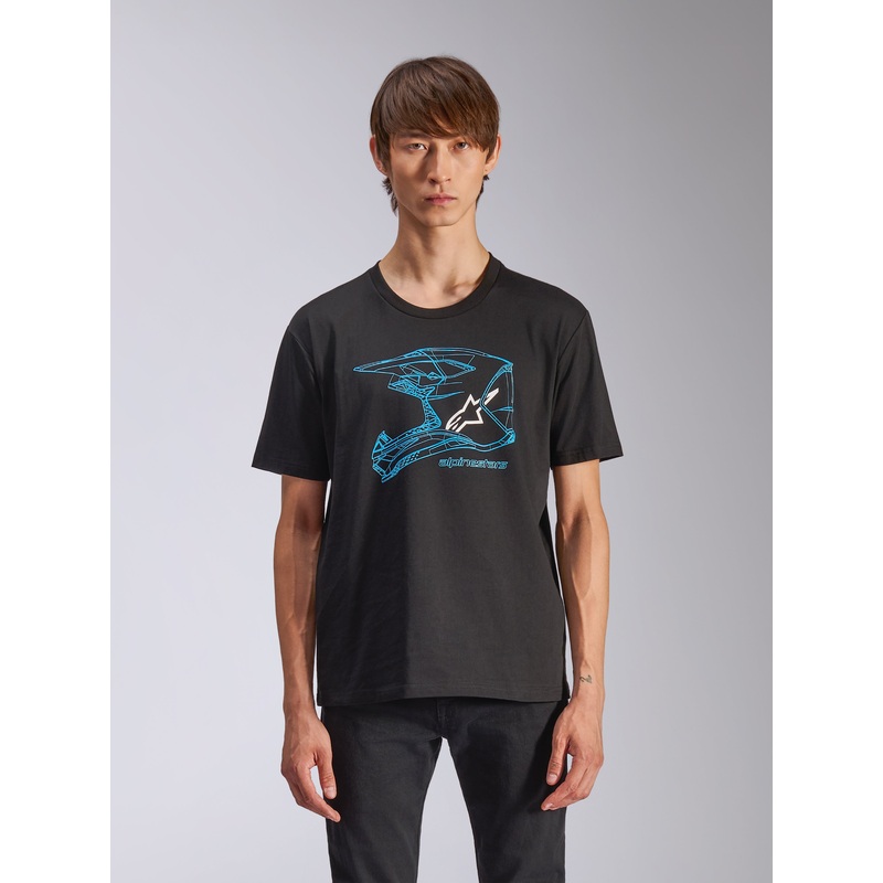 T-shirt Mx Helmet CSF XS Black Blue