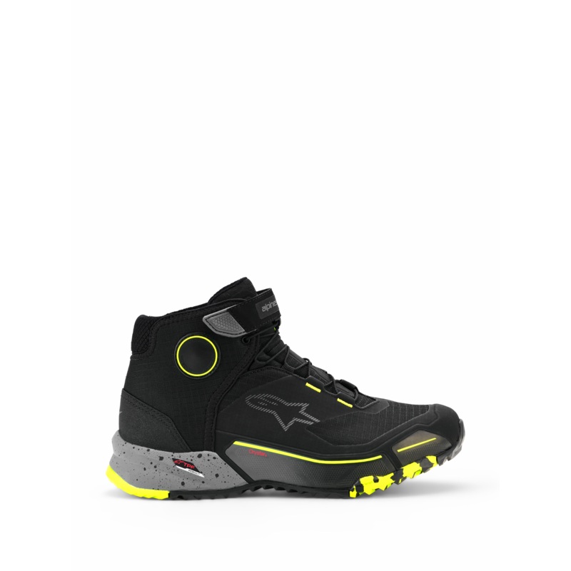 CR-X Drystar Chaussures moto 6 Black Dark Gray Yellow Fluo